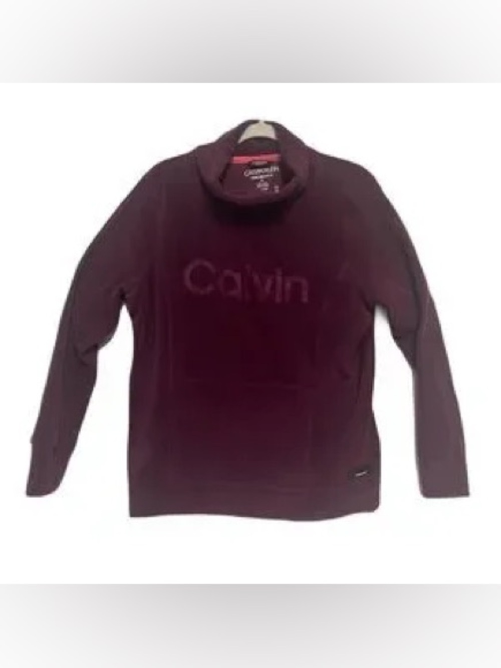 Calvin Klein Performance Maroon Fleece Pullover Cowl Neckline Top